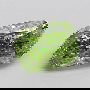 Loose Diamond - CUSHION MODIFIED 3.03ct Fancy Vivid Green VS1: Loose Diamond - CUSHION MODIFIED 3.03ct Fancy Vivid Green VS1 Source: This is a real non-mined Diamond that has been grown in a lab Shape: CUSHION MODIFIED Carats: 3.03 Color: Fancy Vivid Green Certif