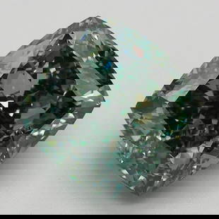 Loose Diamond - CUSHION MODIFIED 3.28ct Fancy Vivid Green VS1: Loose Diamond - CUSHION MODIFIED 3.28ct Fancy Vivid Green VS1 Source: This is a real non-mined Diamond that has been grown in a lab Shape: CUSHION MODIFIED Carats: 3.28 Color: Fancy Vivid Green Certif