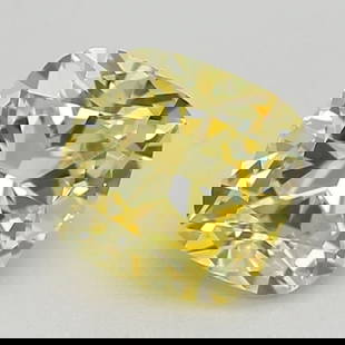 Loose Diamond - CUSHION BRILLIANT 0.5ct Fancy Intense Yellow VVS1: Loose Diamond - CUSHION BRILLIANT 0.5ct Fancy Intense Yellow VVS1 Source: This is a real non-mined Diamond that has been grown in a lab Shape: CUSHION BRILLIANT Carats: 0.5 Color: Fancy Intense Yellow