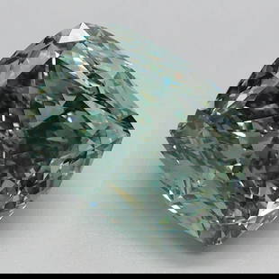 Loose Diamond - CUSHION MODIFIED 2.75ct Fancy Vivid Green VS1: Loose Diamond - CUSHION MODIFIED 2.75ct Fancy Vivid Green VS1 Source: This is a real non-mined Diamond that has been grown in a lab Shape: CUSHION MODIFIED Carats: 2.75 Color: Fancy Vivid Green Certif