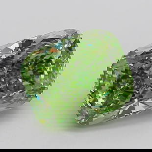 Loose Diamond - CUSHION MODIFIED 3.23ct Fancy Vivid Green VS1: Loose Diamond - CUSHION MODIFIED 3.23ct Fancy Vivid Green VS1 Source: This is a real non-mined Diamond that has been grown in a lab Shape: CUSHION MODIFIED Carats: 3.23 Color: Fancy Vivid Green Certif