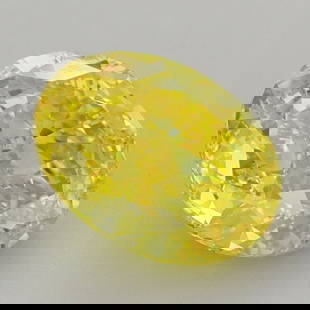 Loose Diamond - OVAL 2.72ct Fancy Vivid Yellow VVS2: Loose Diamond - OVAL 2.72ct Fancy Vivid Yellow VVS2 Source: This is a real non-mined Diamond that has been grown in a lab Shape: OVAL Carats: 2.72 Color: Fancy Vivid Yellow Certification: IGI Video: