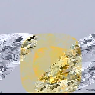 Loose Diamond - CUSHION BRILLIANT 1.05ct Fancy Intense Yellow VVS2: Loose Diamond - CUSHION BRILLIANT 1.05ct Fancy Intense Yellow VVS2 Source: This is a real non-mined Diamond that has been grown in a lab Shape: CUSHION BRILLIANT Carats: 1.05 Color: Fancy Intense Yell