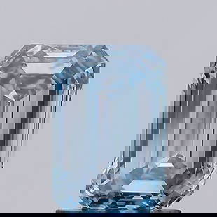 Loose Diamond - EMERALD 2.04ct Fancy Intense Greenish Blue VS1: Loose Diamond - EMERALD 2.04ct Fancy Intense Greenish Blue VS1 Source: This is a real non-mined Diamond that has been grown in a lab Shape: EMERALD Carats: 2.04 Color: Fancy Intense Greenish Blue Cert