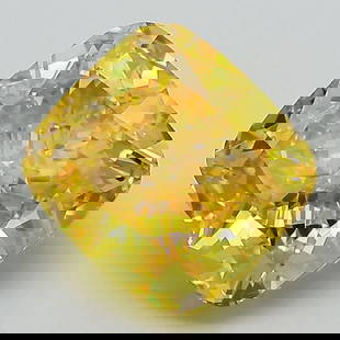 Loose Diamond - CUSHION BRILLIANT 2.9ct Fancy Vivid Yellow VS1: Loose Diamond - CUSHION BRILLIANT 2.9ct Fancy Vivid Yellow VS1 Source: This is a real non-mined Diamond that has been grown in a lab Shape: CUSHION BRILLIANT Carats: 2.9 Color: Fancy Vivid Yellow Cert