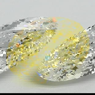 Loose Diamond - OVAL 1.66ct Fancy Intense Yellow VS1: Loose Diamond - OVAL 1.66ct Fancy Intense Yellow VS1 Source: This is a real non-mined Diamond that has been grown in a lab Shape: OVAL Carats: 1.66 Color: Fancy Intense Yellow Certification: IGI Video