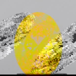 Loose Diamond - OVAL 1.03ct Fancy Vivid Yellow VVS2: Loose Diamond - OVAL 1.03ct Fancy Vivid Yellow VVS2 Source: This is a real non-mined Diamond that has been grown in a lab Shape: OVAL Carats: 1.03 Color: Fancy Vivid Yellow Certification: IGI Video: