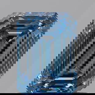 Loose Diamond - EMERALD 0.8ct Fancy Intense Blue VS1: Loose Diamond - EMERALD 0.8ct Fancy Intense Blue VS1 Source: This is a real non-mined Diamond that has been grown in a lab Shape: EMERALD Carats: 0.8 Color: Fancy Intense Blue Certification: IGI Video
