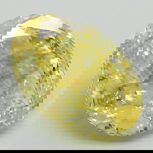 Loose Diamond - OVAL 4.33ct Fancy Vivid Yellow VS1: Loose Diamond - OVAL 4.33ct Fancy Vivid Yellow VS1 Source: This is a real non-mined Diamond that has been grown in a lab Shape: OVAL Carats: 4.33 Color: Fancy Vivid Yellow Certification: IGI Video: