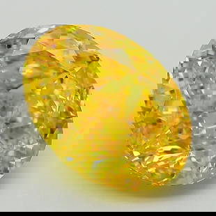 Loose Diamond - OVAL 3.6ct Fancy Vivid Yellow VVS1: Loose Diamond - OVAL 3.6ct Fancy Vivid Yellow VVS1 Source: This is a real non-mined Diamond that has been grown in a lab Shape: OVAL Carats: 3.6 Color: Fancy Vivid Yellow Certification: IGI Video: