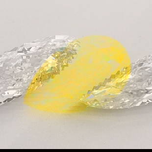 Loose Diamond - PEAR 0.71ct Fancy Vivid Yellow VVS2: Loose Diamond - PEAR 0.71ct Fancy Vivid Yellow VVS2 Source: This is a real non-mined Diamond that has been grown in a lab Shape: PEAR Carats: 0.71 Color: Fancy Vivid Yellow Certification: IGI Video: