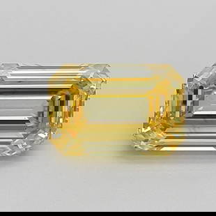 Loose Diamond - EMERALD 1.31ct Fancy Vivid Yellow VS2: Loose Diamond - EMERALD 1.31ct Fancy Vivid Yellow VS2 Source: This is a real non-mined Diamond that has been grown in a lab Shape: EMERALD Carats: 1.31 Color: Fancy Vivid Yellow Certification: IGI Vid