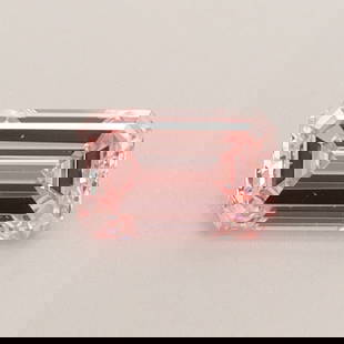 Loose Diamond - EMERALD 0.42ct Fancy Intense Pink VVS2: Loose Diamond - EMERALD 0.42ct Fancy Intense Pink VVS2 Source: This is a real non-mined Diamond that has been grown in a lab Shape: EMERALD Carats: 0.42 Color: Fancy Intense Pink Certification: IGI Vi