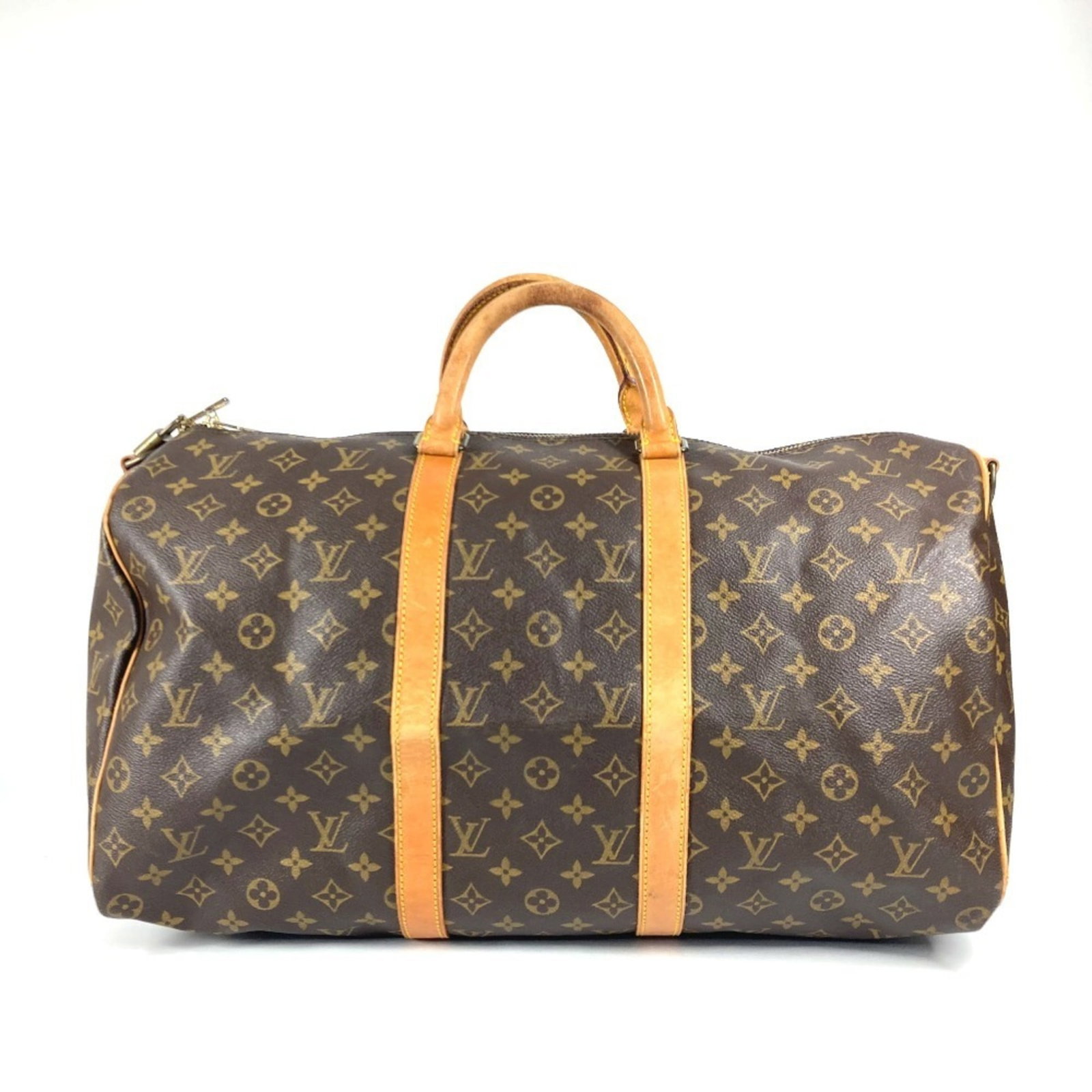 Louis Vuitton Monogram Keepall 45 Travel Bag Brown Canvas: Louis Vuitton Monogram Keepall 45 Travel Bag Brown Canvas Introducing the Louis Vuitton Monogram Keepall 45 Travel Bag, a versatile and stylish Boston bag perfect for both men and women. Crafted from 