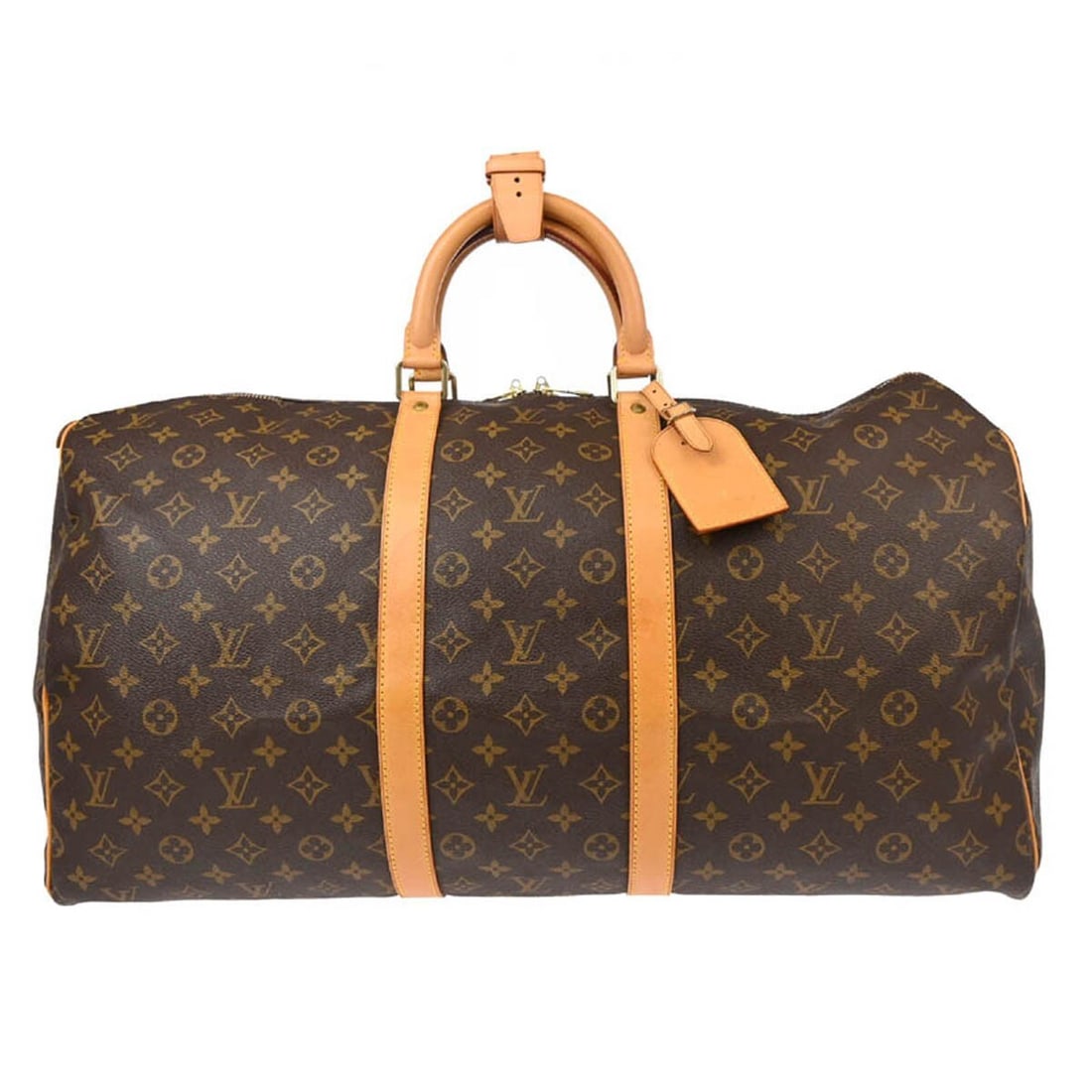Louis Vuitton Monogram Keepall 55 Duffle Bag M41424 Travel Handbag: Louis Vuitton Monogram Keepall 55 Duffle Bag M41424 Travel Handbag The Louis Vuitton Monogram Keepall 55 Travel Duffle Handbag is a luxurious and spacious travel companion, crafted from durable leathe