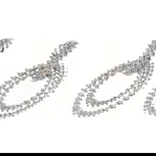 Jose Hess 2.00ct Diamond 18k White Gold Changeable Hoop Earrings: Jose Hess 2.00ct Diamond 18k White Gold Changeable Hoop Earrings Discover the elegance of these exquisite Jose Hess earrings, crafted from 18k white gold. This remarkable piece features a double row o
