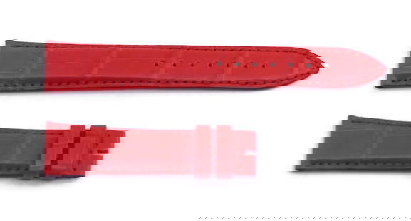 Jaeger-LeCoultre Authentic Red Leather Wristwatch Band 19mm: Jaeger-LeCoultre Authentic Red Leather Wristwatch Band 19mm Elevate your timepiece with this authentic Jaeger-LeCoultre red leather wristwatch band. Designed for style and comfort, this band features