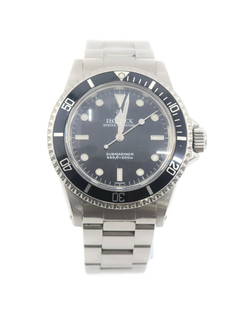 Rolex Submariner 5513 Stainless Steel Automatic Watch: Rolex Submariner 5513 Stainless Steel Automatic Watch Introducing the iconic Rolex Submariner Stainless Steel Watch, model 5513. This sophisticated wristwatch features a striking black dial and a dura