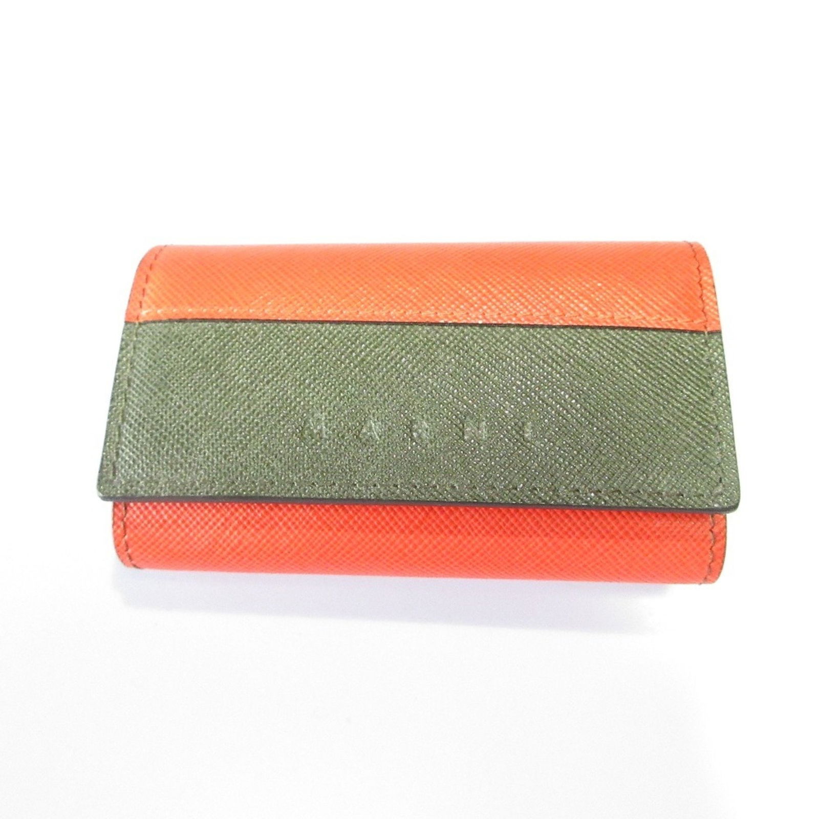 Marni Bicolor Leather Key Case Orange Green Women's 6-Ring: Marni Bicolor Leather Key Case Orange Green Women's 6-Ring This stylish Marni bicolor leather key case combines vibrant orange and green hues, perfect for the modern woman. Crafted from high-quality l