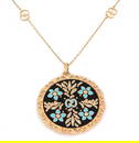 Gucci Bloom 18k Yellow Gold Floral Medallion Pendant Necklace 31"