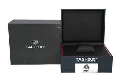TAG Heuer Indy 500 Presentation Box Black 9x7x5 Inches Authentic: TAG Heuer Indy 500 Presentation Box Black 9x7x5 Inches Authentic This TAG Heuer Indy 500 Watch Box is an elegant presentation box designed to showcase your timepiece. Crafted in a sophisticated black