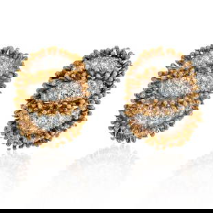 David Webb 1970s Platinum 18K Yellow Gold Diamond Clip-On Earrings: David Webb 1970s Platinum 18K Yellow Gold Diamond Clip-On Earrings Elevate your elegance with these stunning David Webb clip-on earrings, featuring a sophisticated combination of platinum and 18K yell