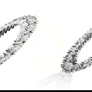 Platinum 4.96ct Round Cut Diamond Eternity Band Size 7: Platinum 4.96ct Round Cut Diamond Eternity Band Size 7 This exquisite platinum eternity band showcases a stunning array of round brilliant cut diamonds, with a total diamond weight of 4.96 carats. Cus