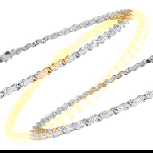 6.14ct Diamond Tennis Bracelet 14k Yellow Gold: 6.14ct Diamond Tennis Bracelet 14k Yellow Gold This stunning diamond tennis bracelet features 57 round brilliant diamonds totaling 6.14 carats, showcasing approximately H/I color and VS clarity. Craft