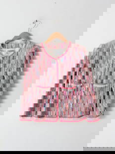 Chanel Colorful Vintage Jacket Size 40 Multicolored Tweed: Chanel Colorful Vintage Jacket Size 40 Multicolored Tweed This Vintage Chanel Jacket is a vibrant reinterpretation of the iconic tweed design, crafted from a luxurious blend of materials including twe