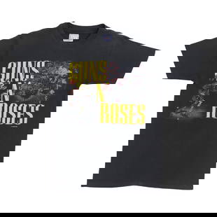 Vintage 1987 Guns N Roses Tour Shirt Black Poly Cotton: Vintage 1987 Guns N Roses Tour Shirt Black Poly Cotton This original vintage 1987 Guns N Roses Appetite For Destruction Tour Shirt is a must-have for any fan of the iconic band. Featuring striking fro