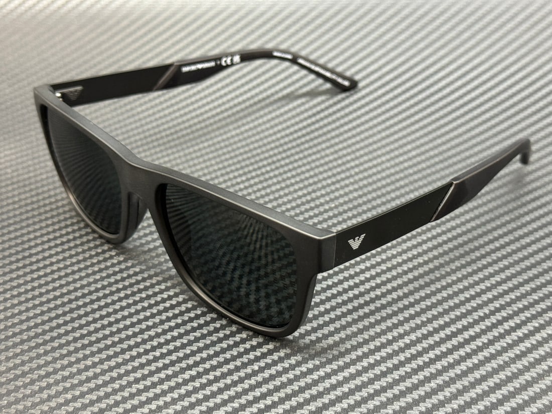 Emporio Armani EA4243 5001T3 Matte Black Green Men's Sunglasses 56mm: Emporio Armani EA4243 5001T3 Matte Black Green Men's Sunglasses 56mm Elevate your style with the EMPORIO ARMANI EA4243 5001T3 sunglasses. These men's sunglasses feature a sleek matte black frame compl
