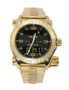 Breitling Emergency 18K Yellow Gold Watch Ref K56321 with Box and Papers: Breitling Emergency 18K Yellow Gold Watch Ref K56321 with Box and Papers This exquisite Breitling Emergency wristwatch combines luxury and functionality with its stunning 18K yellow gold construction.