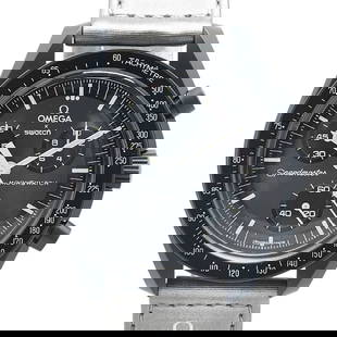 OMEGA x Swatch MoonSwatch Mercury Men's Watch Grey Dial Ceramic Nylon Band: OMEGA x Swatch MoonSwatch Mercury Men's Watch Grey Dial Ceramic Nylon Band Experience the fusion of style and functionality with the OMEGA x Swatch MoonSwatch Mission to Mercury. This wristwatch featu