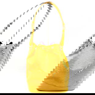 Louis Vuitton Noe Epi Leather Shoulder Bag Yellow M44009 33cm x 34cm x 19cm: Louis Vuitton Noe Epi Leather Shoulder Bag Yellow M44009 33cm x 34cm x 19cm This exquisite Louis Vuitton Noe Shoulder Bag is crafted from high-quality Epi leather in a vibrant yellow hue, making it a