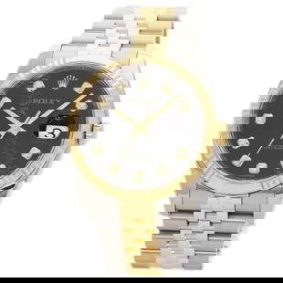 Rolex Datejust 116233G Men's Diamond Watch Stainless Steel 18K Gold Band: Rolex Datejust 116233G Men's Diamond Watch Stainless Steel 18K Gold Band This Rolex Datejust 116233G men's wristwatch is a perfect blend of luxury and functionality. Featuring a striking black dial ad