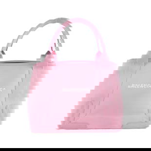 Balenciaga Navy Cabas S Handbag Rose Pink Canvas Leather: Balenciaga Navy Cabas S Handbag Rose Pink Canvas Leather This Balenciaga Navy Cabas S handbag is a stylish accessory crafted from a combination of canvas and calfskin leather. Designed for women, it f