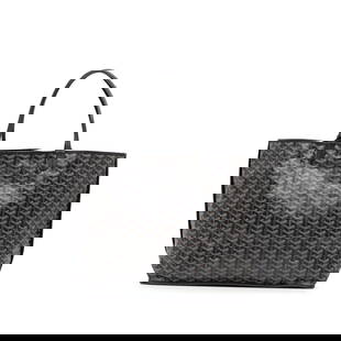 Goyard Goyardine Reversible Anjou GM Black Coated Canvas Bag: Goyard Goyardine Reversible Anjou GM Black Coated Canvas Bag The Goyardine Reversible Anjou GM is an elegant and versatile bag crafted from durable coated canvas with leather trim. This stylish access