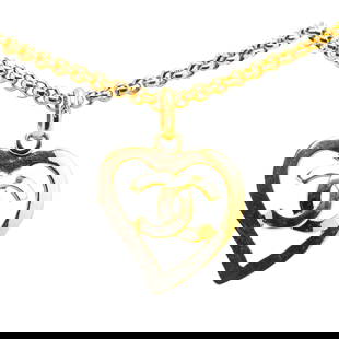 Chanel Gold Plated CC Heart Pendant Necklace 60.50cm: Chanel Gold Plated CC Heart Pendant Necklace 60.50cm This necklace features a gold-tone pendant, a gold-tone chain, and a spring ring closure. Brand: Chanel. Model: Gold Plated CC Heart Pendant Neckla