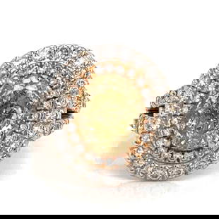 18K White Gold 2.54 Ct GIA Certified Fancy Diamond Engagement Ring: 18K White Gold 2.54 Ct GIA Certified Fancy Diamond Engagement Ring This exquisite 18K white gold engagement ring features a stunning 2.54 Ct. GIA Certified oval diamond, showcasing a natural fancy bro