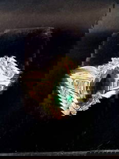 14K Yellow Gold Diamond Marquise Synthetic Emerald Ring Size 7.25: 14K Yellow Gold Diamond Marquise Synthetic Emerald Ring Size 7.25 This magnificent ring size 7.25 made of 14k yellow gold diamond marquise shaped synthetic emerald ring is designed for comfort and ele