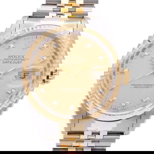 Rolex Datejust 16233G Men's Automatic Watch 18K Gold & Stainless Steel: Rolex Datejust 16233G Men's Automatic Watch 18K Gold & Stainless Steel This Rolex Datejust 16233G is a stunning wristwatch designed for men, featuring a luxurious combination of stainless steel and 18