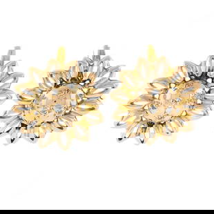 Vintage Retro 18K Yellow Gold Flower Diamond Drop Earrings 0.20ctw: Vintage Retro 18K Yellow Gold Flower Diamond Drop Earrings 0.20ctw These vintage retro dangle/drop earrings are crafted from 18K yellow gold and feature an exquisite open work flower design. Each earr
