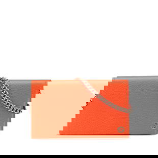 Gucci Orange Leather Betty Wallet on Chain with Strap: Gucci Orange Leather Betty Wallet on Chain with Strap The Betty Wallet on Chain features a leather body, a chain-link strap, a front flap with a magnetic snap button closure, and interior zip and slip