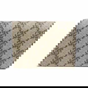 GUCCI Bi-fold Wallet GG Supreme Beige Brown Unisex 8.3cm x 11cm: GUCCI Bi-fold Wallet GG Supreme Beige Brown Unisex 8.3cm x 11cm This stylish GUCCI bi-fold wallet is crafted from GG Supreme canvas in a sophisticated beige brown color. Designed for both men and wome