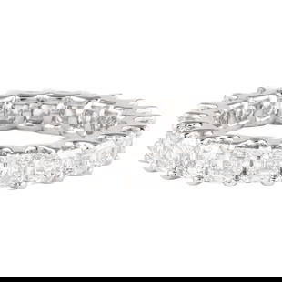 3.05ct Asscher Cut Diamond D/E VVS Eternity Band 18k White Gold 5.25: 3.05ct Asscher Cut Diamond D/E VVS Eternity Band 18k White Gold 5.25 This stunning 3.05ct Asscher Cut Diamond Eternity Band is crafted in 18k white gold, featuring 21 exquisite Asscher cut diamonds wi