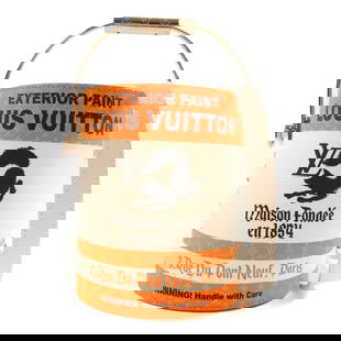 LOUIS VUITTON Monogram Paint Can 2-way Shoulder Bag White Orange M81590: LOUIS VUITTON Monogram Paint Can 2-way Shoulder Bag White Orange M81590 This stylish LOUIS VUITTON Monogram Paint Can 2-way Shoulder Bag features a chic white and orange color scheme. Made from durabl