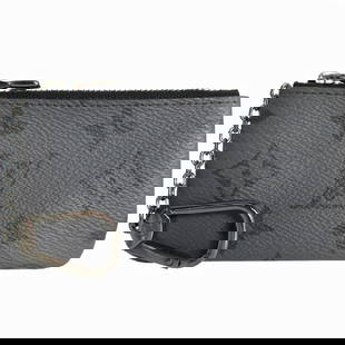 Louis Vuitton Monogram Eclipse Key Case Black Gray 6.5cm x 11.5cm: Louis Vuitton Monogram Eclipse Key Case Black Gray 6.5cm x 11.5cm This Louis Vuitton Key Case in Monogram Eclipse features a sleek design perfect for men. Crafted from durable coated canvas in a styli