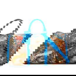 Louis Vuitton Masters Keepall Bandouliere 50 Blue Multicolor PVC Bag M43344 Women's