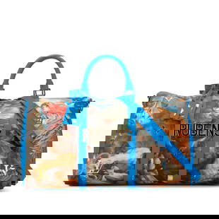 Louis Vuitton Masters Keepall Bandouliere 50 Blue Multicolor PVC Bag M43344 Women's: Louis Vuitton Masters Keepall Bandouliere 50 Blue Multicolor PVC Bag M43344 Women's Introducing the Louis Vuitton Masters Collection Keepall Bandouliere 50 Boston Bag, a stunning blend of style and fu