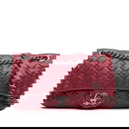 Chanel Medium Quilted Caviar Easy Flap Red Crossbody Bag